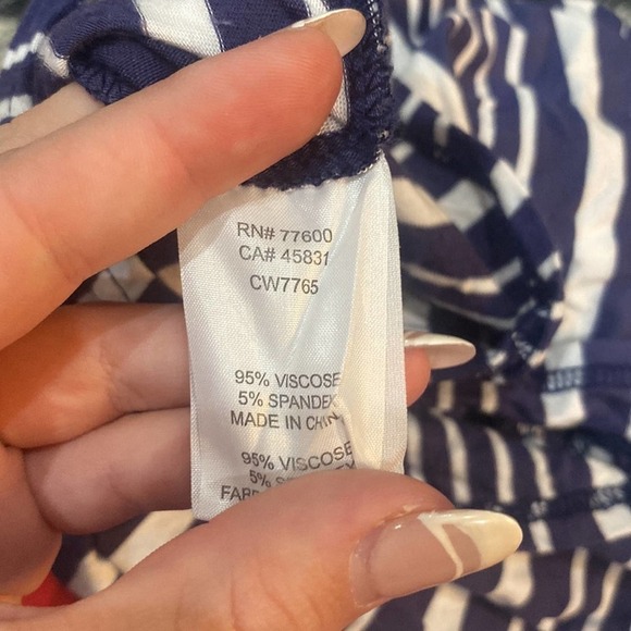 CHASER Navy White Striped Smocked Tiered Ruffle Mini Dress XS - Picture 6 of 6